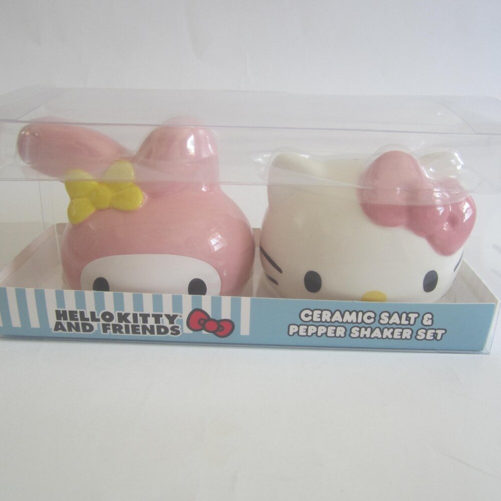 Hello Kitty & My Melody Ceramic Salt & Pepper Shaker Set Sanrio